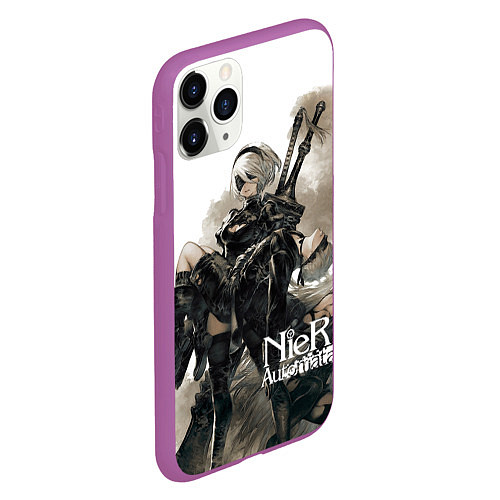 Чехол iPhone 11 Pro матовый Nier: Automata / 3D-Фиолетовый – фото 2