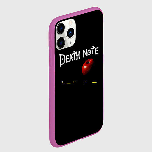 Чехол iPhone 11 Pro матовый Death Note яблоко и ручка / 3D-Фиолетовый – фото 2