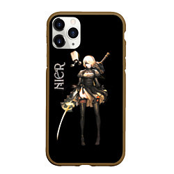 Чехол iPhone 11 Pro матовый Nier Automata 2B