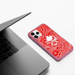 Чехол iPhone 11 Pro матовый Samurai, цвет: 3D-малиновый — фото 2