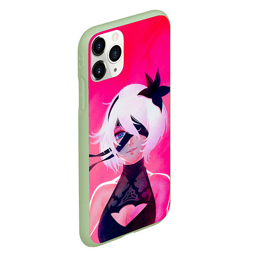Чехол iPhone 11 Pro матовый Nier Automata 2B Z / 3D-Салатовый – фото 2