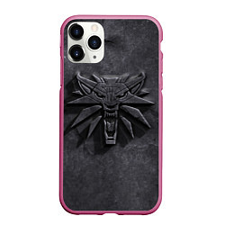 Чехол iPhone 11 Pro матовый THE WITCHER КАМЕНЬ ЛОГО, цвет: 3D-малиновый