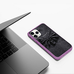 Чехол iPhone 11 Pro матовый THE WITCHER КАМЕНЬ ЛОГО, цвет: 3D-фиолетовый — фото 2