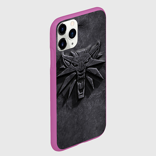 Чехол iPhone 11 Pro матовый THE WITCHER КАМЕНЬ ЛОГО / 3D-Фиолетовый – фото 2