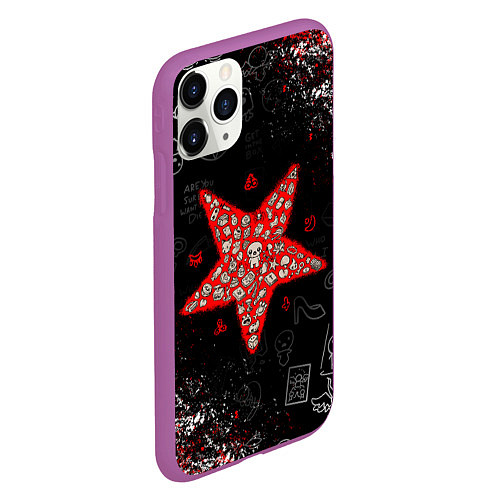 Чехол iPhone 11 Pro матовый The Binding of Isaac ИСААК / 3D-Фиолетовый – фото 2
