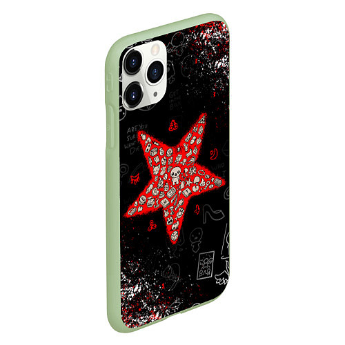 Чехол iPhone 11 Pro матовый The Binding of Isaac ИСААК / 3D-Салатовый – фото 2