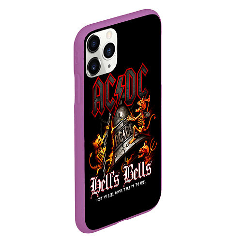 Чехол iPhone 11 Pro матовый ACDC Hells Bells / 3D-Фиолетовый – фото 2