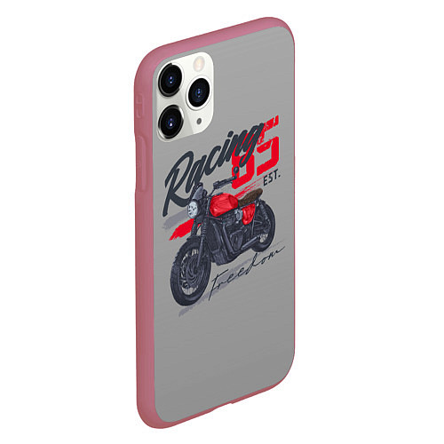 Чехол iPhone 11 Pro матовый Racing 85 / 3D-Малиновый – фото 2