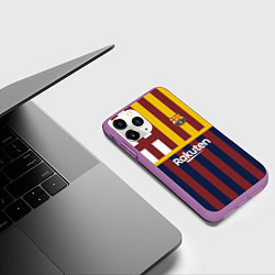 Чехол iPhone 11 Pro матовый BARCELONA FC БАРСЕЛОНА ФК BARCA, цвет: 3D-фиолетовый — фото 2