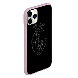 Чехол iPhone 11 Pro матовый Сердце, цвет: 3D-розовый — фото 2