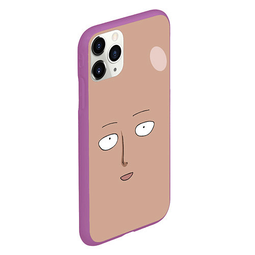 Чехол iPhone 11 Pro матовый Сайтама One-Punch Man / 3D-Фиолетовый – фото 2