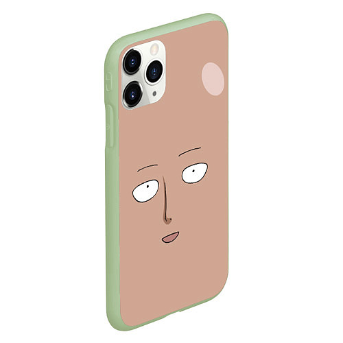 Чехол iPhone 11 Pro матовый Сайтама One-Punch Man / 3D-Салатовый – фото 2