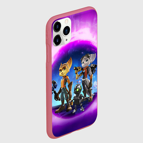 Чехол iPhone 11 Pro матовый Ratchet & Clank 2 Rift Apart / 3D-Малиновый – фото 2