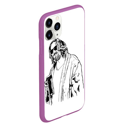 Чехол iPhone 11 Pro матовый Большой Лебовски Big Lebowski / 3D-Фиолетовый – фото 2