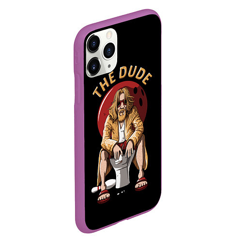 Чехол iPhone 11 Pro матовый THE DUDE Big Lebowski / 3D-Фиолетовый – фото 2