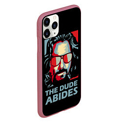 Чехол iPhone 11 Pro матовый The Dude Abides Лебовски, цвет: 3D-малиновый — фото 2