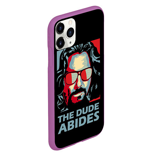 Чехол iPhone 11 Pro матовый The Dude Abides Лебовски / 3D-Фиолетовый – фото 2