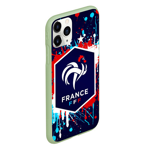 Чехол iPhone 11 Pro матовый Сборная Франции / 3D-Салатовый – фото 2