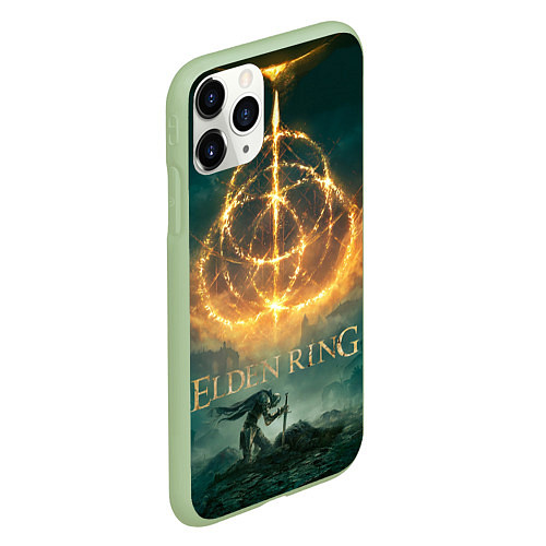 Чехол iPhone 11 Pro матовый Elden Ring key art / 3D-Салатовый – фото 2