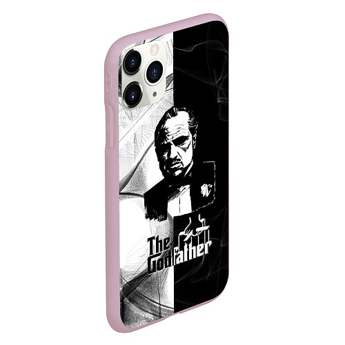 Чехол iPhone 11 Pro матовый Крёстный отец The Godfather / 3D-Розовый – фото 2