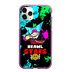 Чехол iPhone 11 Pro матовый Плохиш Базз, Buzz Brawl Stars, цвет: 3D-фиолетовый