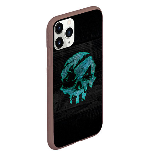 Чехол iPhone 11 Pro матовый Skull of pirate / 3D-Коричневый – фото 2