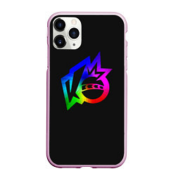 Чехол iPhone 11 Pro матовый Knockout city Rainbow logo, цвет: 3D-розовый