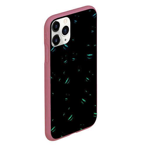 Чехол iPhone 11 Pro матовый Smile in the dark / 3D-Малиновый – фото 2