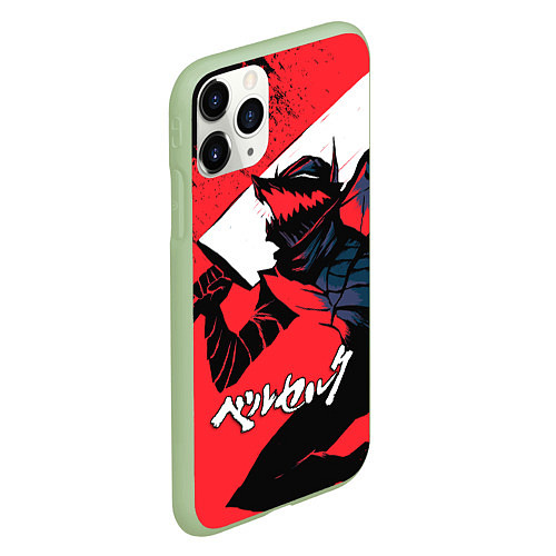 Чехол iPhone 11 Pro матовый БЕРСЕРК red красный / 3D-Салатовый – фото 2