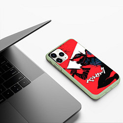 Чехол iPhone 11 Pro матовый БЕРСЕРК red красный, цвет: 3D-салатовый — фото 2