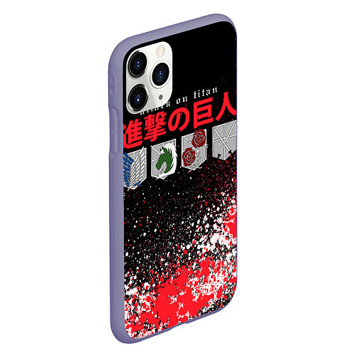 Чехол iPhone 11 Pro матовый ATTACK ON TITAN LOGO / 3D-Серый – фото 2