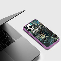 Чехол iPhone 11 Pro матовый Metallica Metal Skull, цвет: 3D-фиолетовый — фото 2