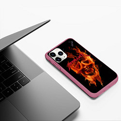 Чехол iPhone 11 Pro матовый Metallica Flame, цвет: 3D-малиновый — фото 2