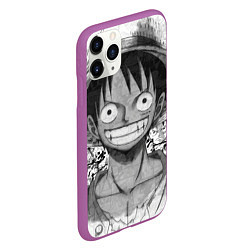 Чехол iPhone 11 Pro матовый Луфи улыбается one piece, цвет: 3D-фиолетовый — фото 2