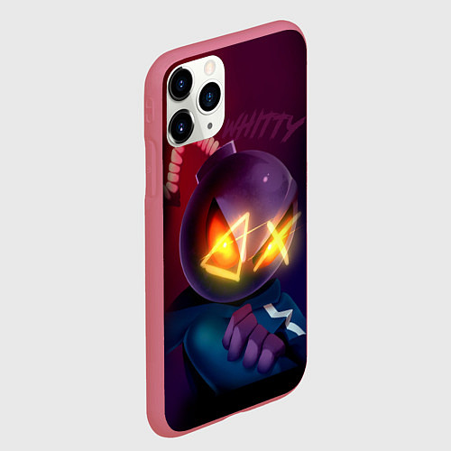 Чехол iPhone 11 Pro матовый Витти на темном фоне / 3D-Малиновый – фото 2