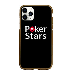 Чехол iPhone 11 Pro матовый Poker Stars, цвет: 3D-коричневый