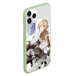 Чехол iPhone 11 Pro матовый Attack on Titan, цвет: 3D-салатовый — фото 2