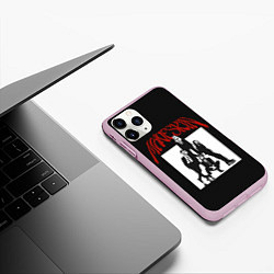 Чехол iPhone 11 Pro матовый Maneskin Rock Band, цвет: 3D-розовый — фото 2