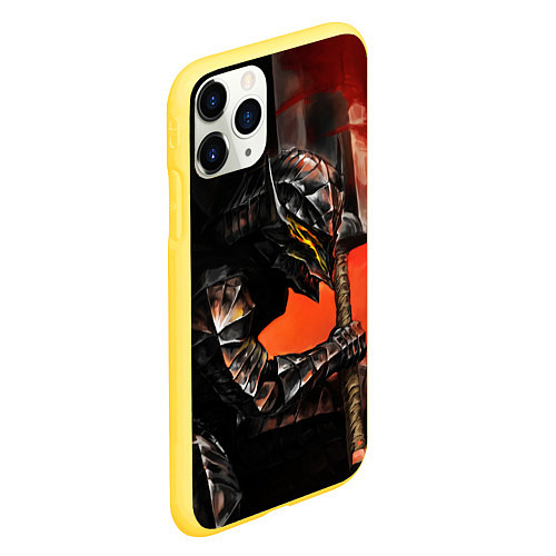 Чехол iPhone 11 Pro матовый БЕРСЕРК оранжевый / 3D-Желтый – фото 2