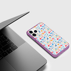 Чехол iPhone 11 Pro матовый Хоккей, цвет: 3D-фиолетовый — фото 2