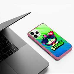 Чехол iPhone 11 Pro матовый Плохиш Базз Buzz Brawl Stars, цвет: 3D-малиновый — фото 2