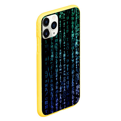 Чехол iPhone 11 Pro матовый Матрица 3D / 3D-Желтый – фото 2