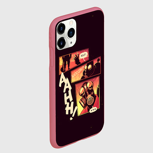 Чехол iPhone 11 Pro матовый Пиро за работой / 3D-Малиновый – фото 2