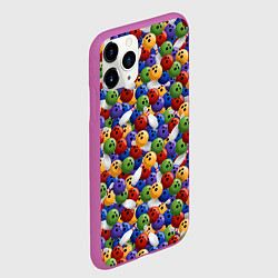 Чехол iPhone 11 Pro матовый Боулинг, цвет: 3D-фиолетовый — фото 2
