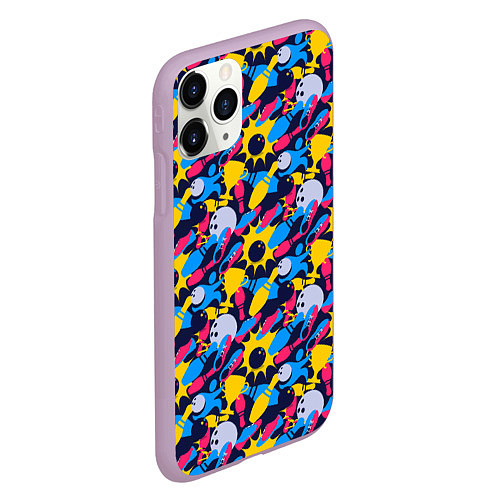 Чехол iPhone 11 Pro матовый Боулинг / 3D-Сиреневый – фото 2