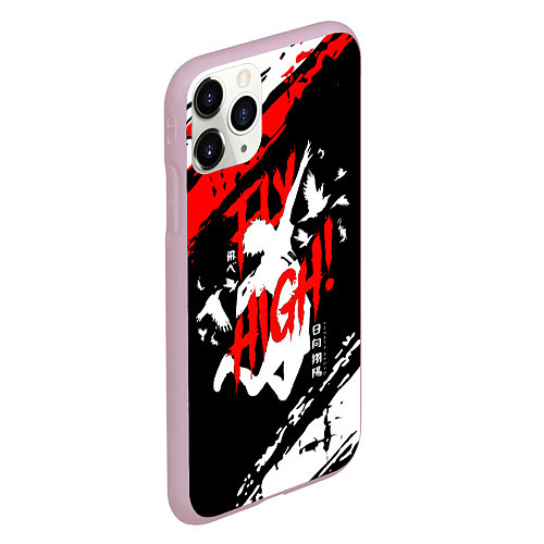 Чехол iPhone 11 Pro матовый FLY HIGH! Haikyu!! / 3D-Розовый – фото 2