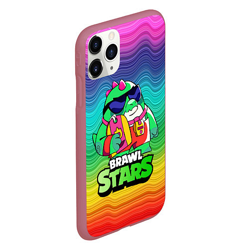 Чехол iPhone 11 Pro матовый Плохиш Базз Buzz Brawl Stars / 3D-Малиновый – фото 2