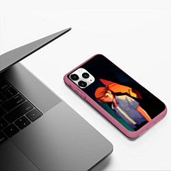 Чехол iPhone 11 Pro матовый Анимационные Элли и Джоел, цвет: 3D-малиновый — фото 2