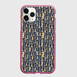 Чехол iPhone 11 Pro матовый Шахматист, цвет: 3D-малиновый