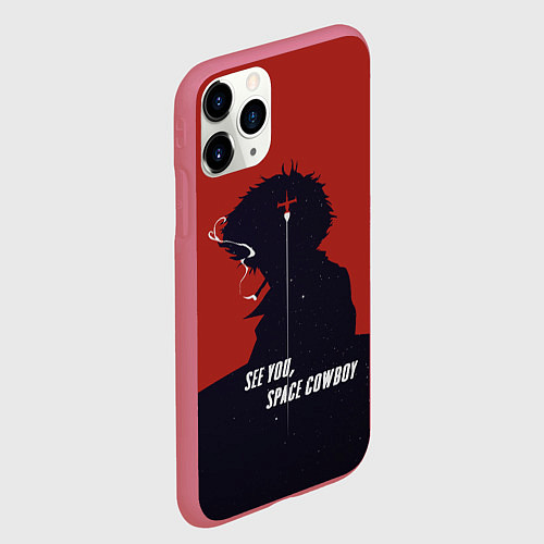 Чехол iPhone 11 Pro матовый Cowboy Bebop - Spike / 3D-Малиновый – фото 2